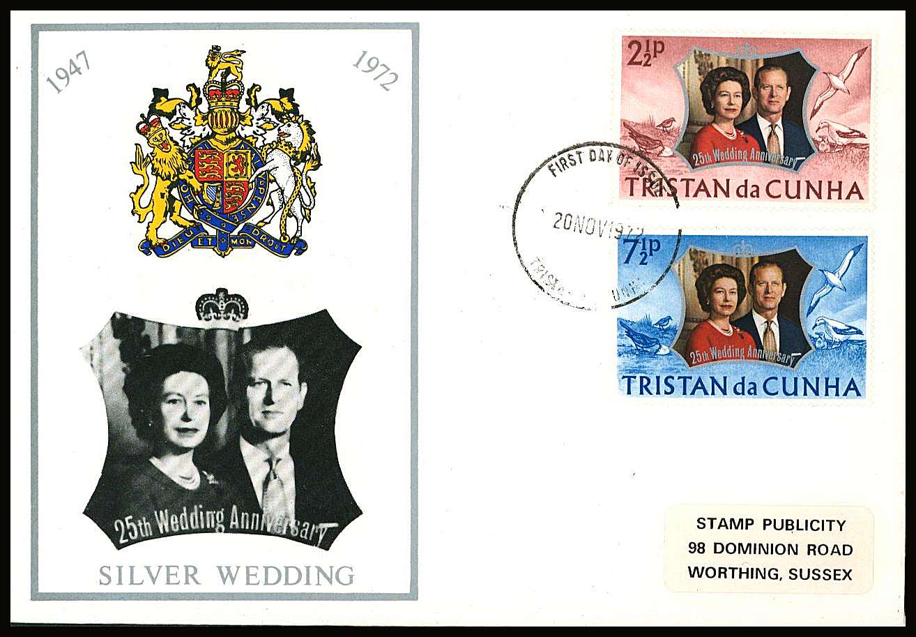 Royal Silver Wedding set of two on a small neat colour First Day Cover.