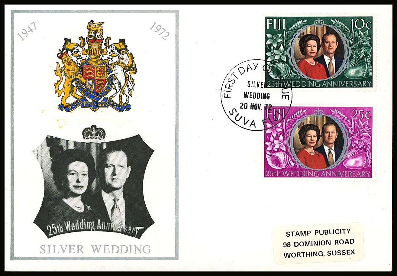 Royal Silver Wedding set of two on a small neat colour First Day Cover.