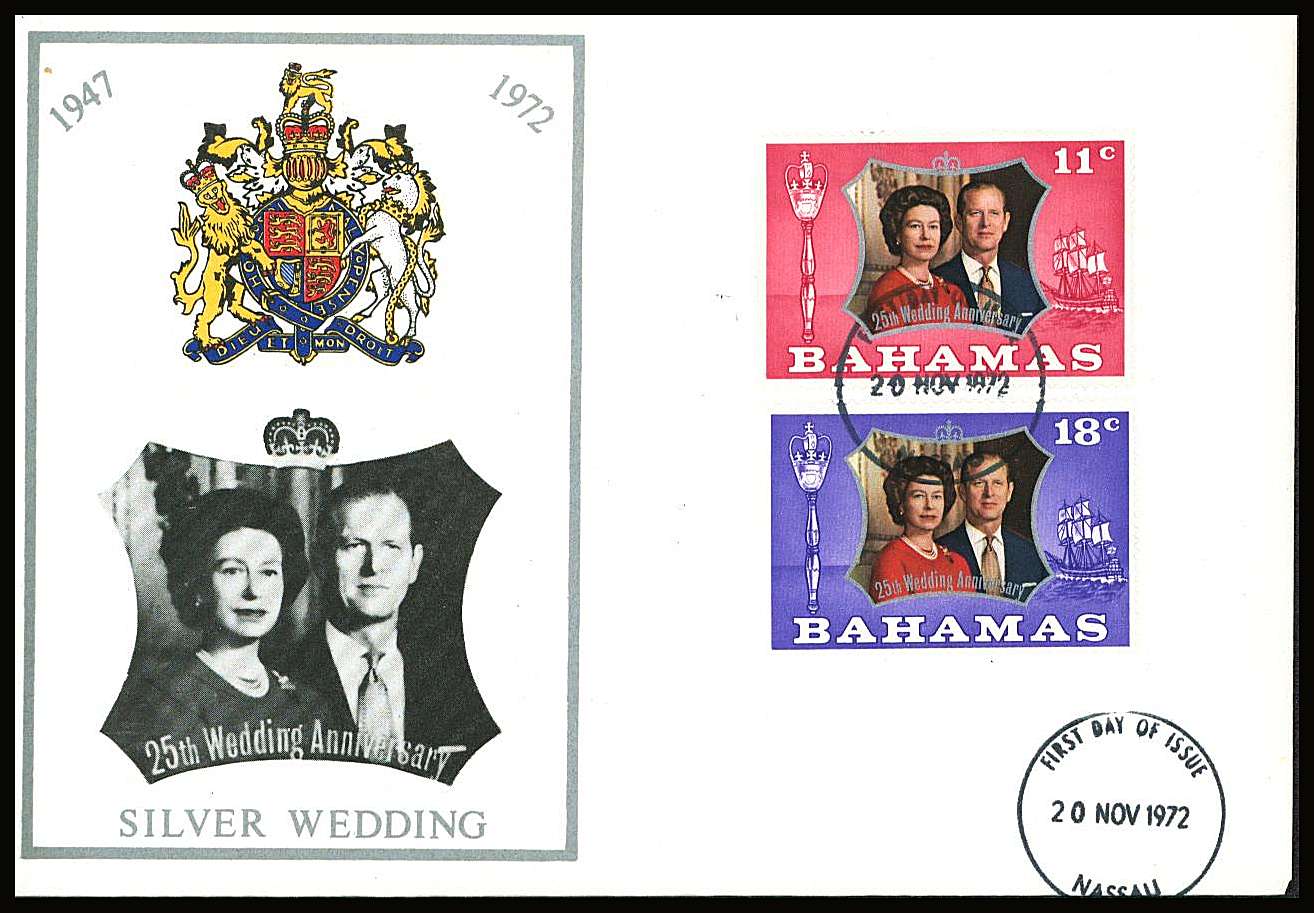 Royal Silver Wedding set of two on a small neat colour First Day Cover.