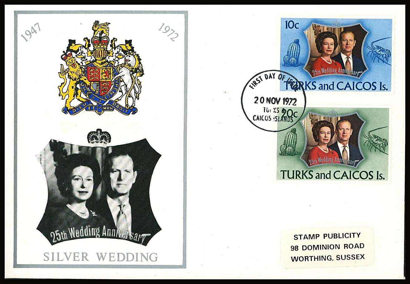 Royal Silver Wedding set of two on a small neat colour First Day Cover.