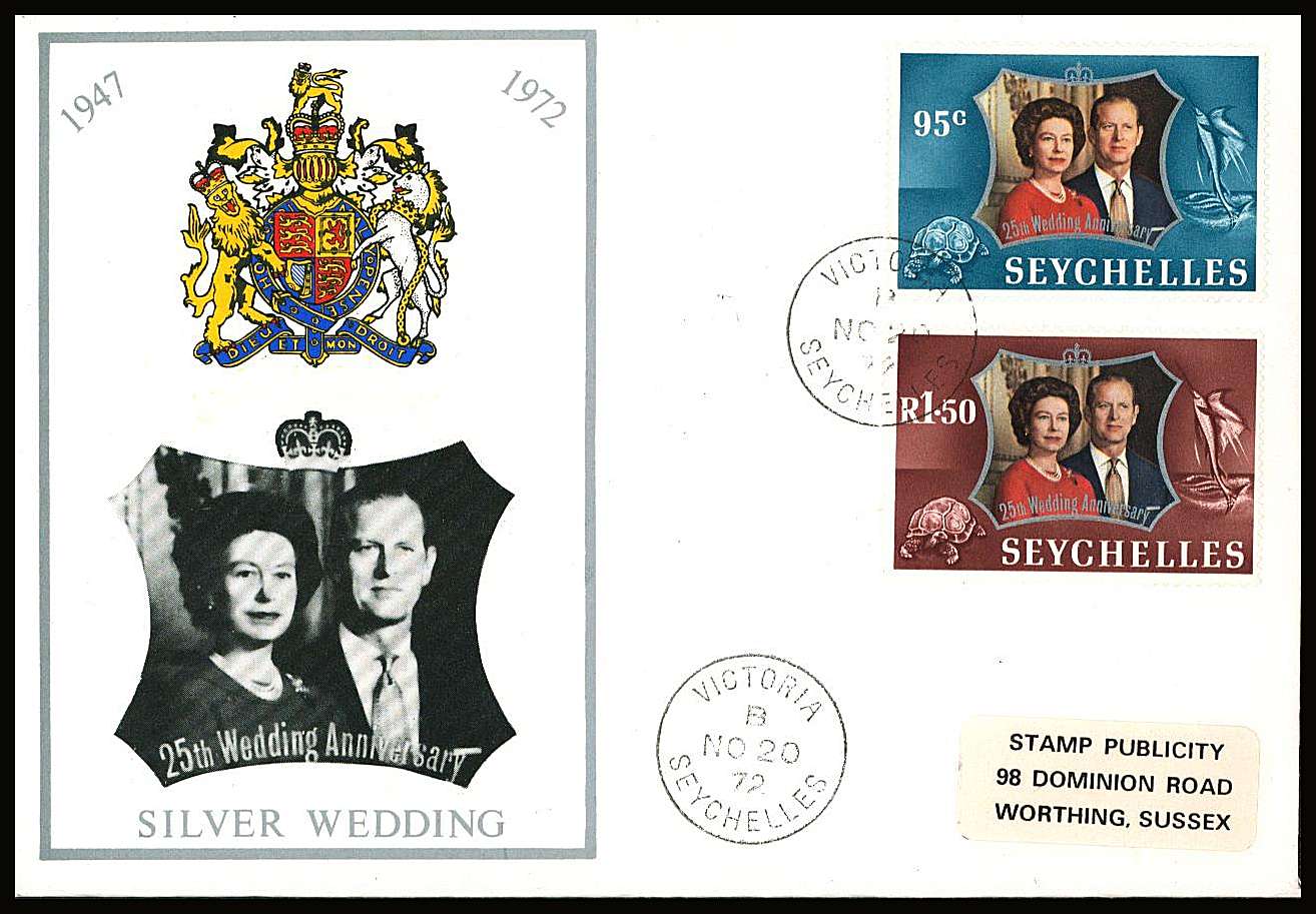 Royal Silver Wedding set of two on a small neat colour First Day Cover.