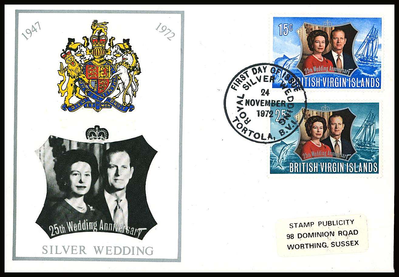 Royal Silver Wedding set of two on a small neat colour First Day Cover.