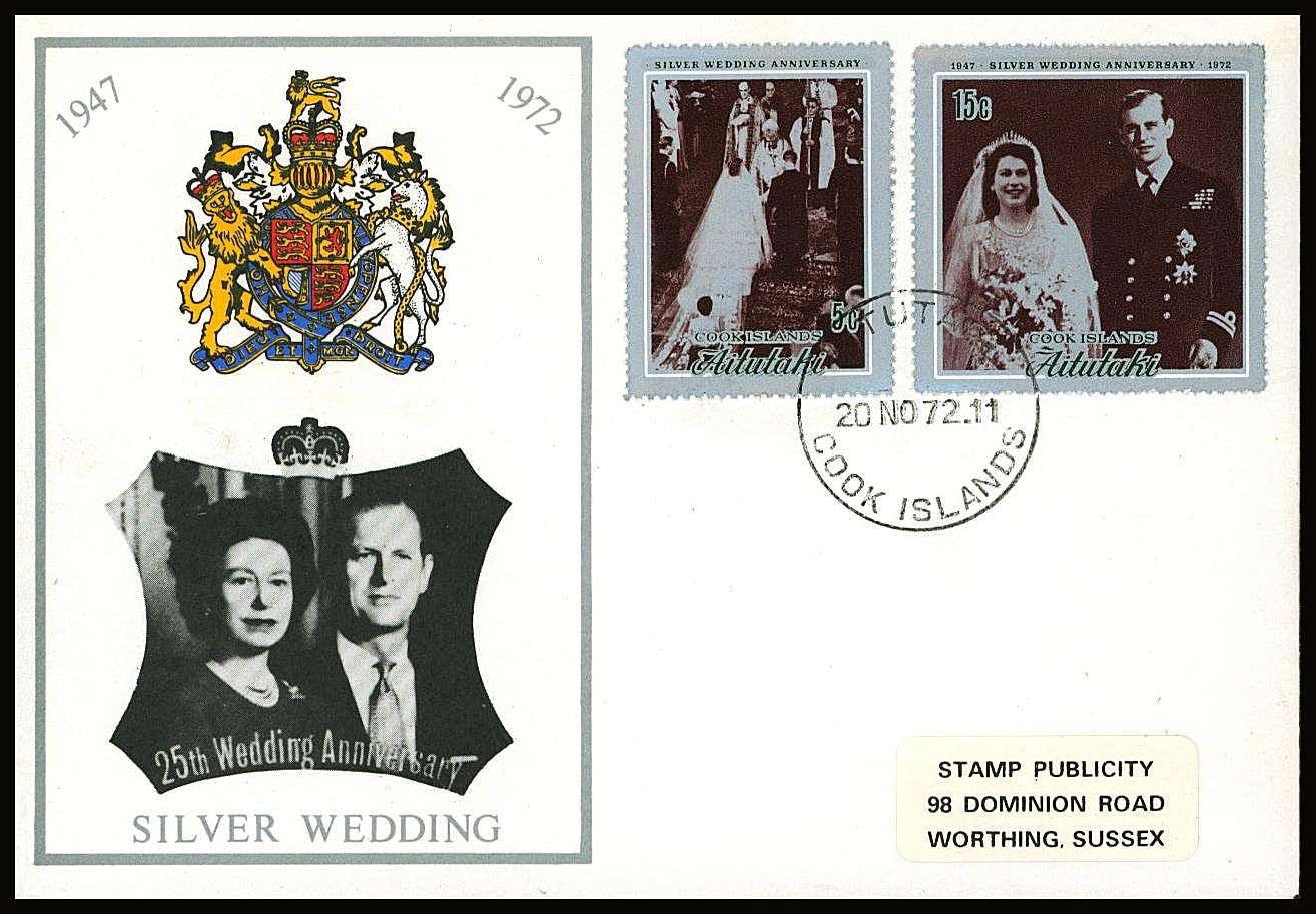 Royal Silver Wedding set of two on a small neat colour First Day Cover.