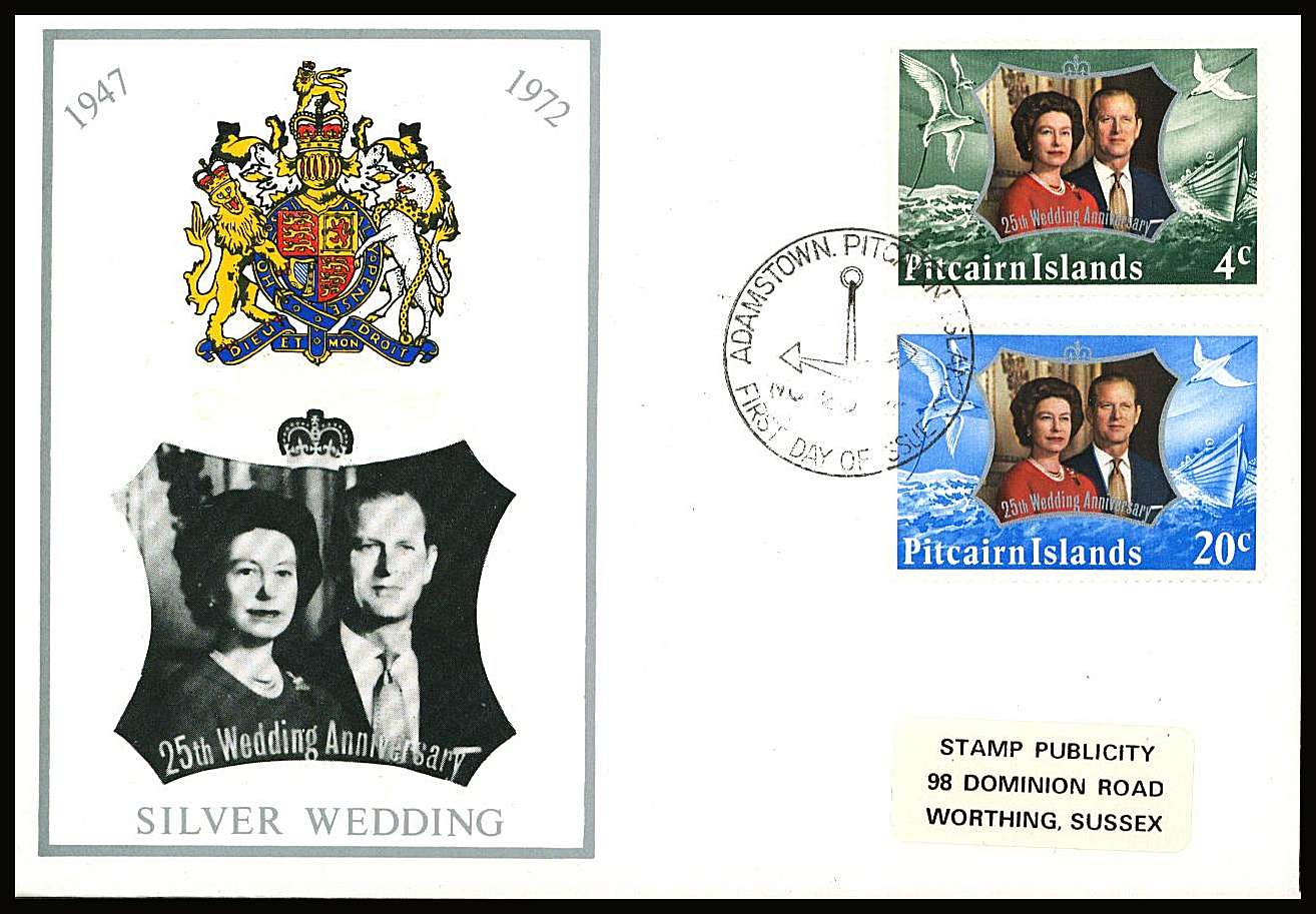 Royal Silver Wedding set of two on a small neat colour First Day Cover.