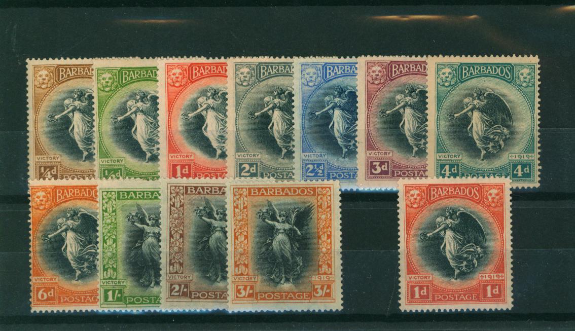 The Victory set of fourteen lightly mounted mint that includes both watermarks of the 1d.
<br/><b>QQL</b>