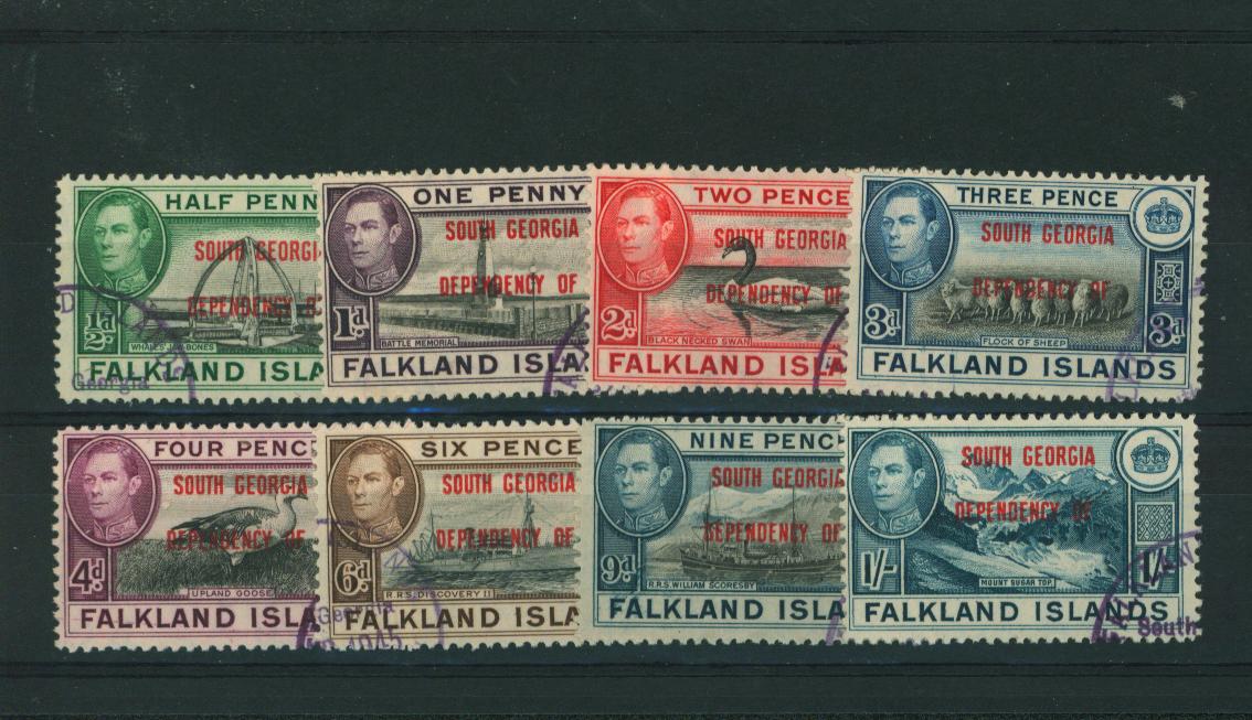 SOUTH GEORGIA  - overprint set of eight superb fine used.
<br/><b>QQL</b>
