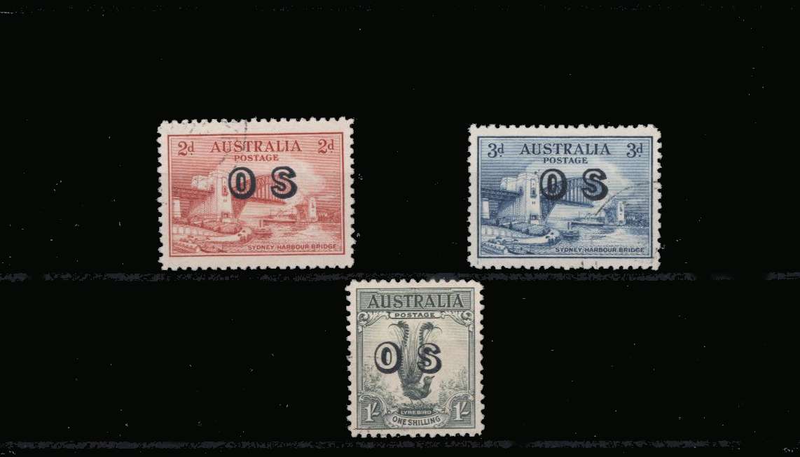 The OFFICIALS set of three superb fine used.<br/>SG Cat £37
<br><b>QQM</b>