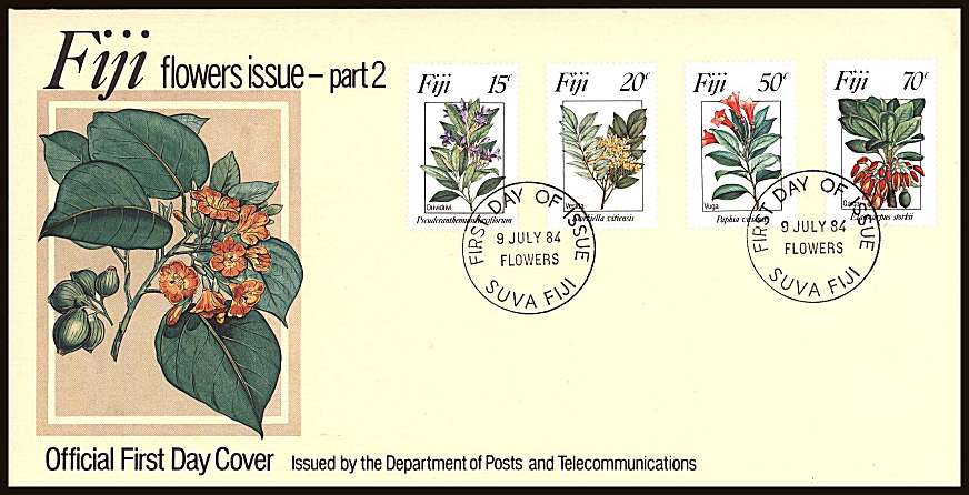 Flowers - 2nd Series<br/>on an unaddressed illustrated First Day Cover