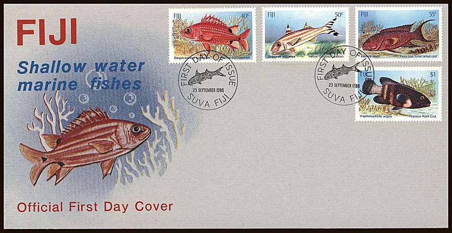 Shallow Water Marine Fishes<br/>on an unaddressed illustrated First Day Cover