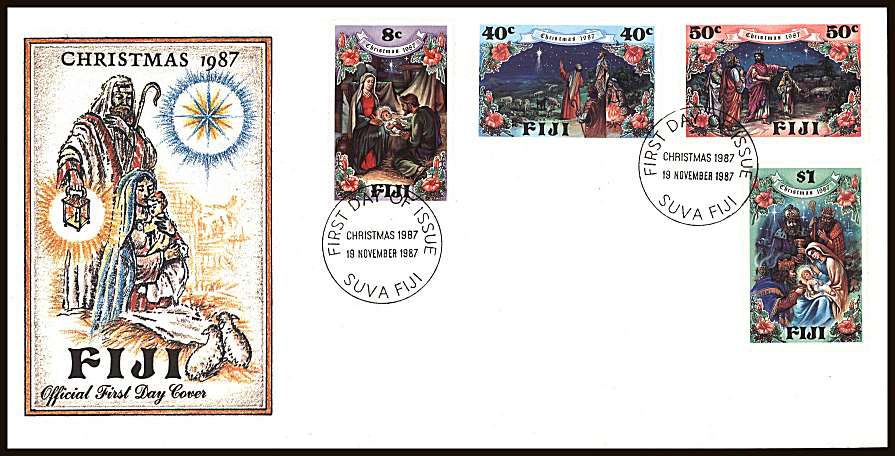 Christmas<br/>on an unaddressed illustrated First Day Cover