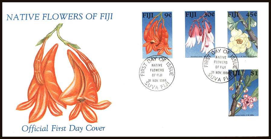 Native Flowers<br/>on an unaddressed illustrated First Day Cover