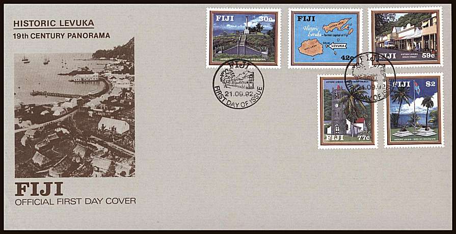 Historic Levuka - Former Capital <br/>on an unaddressed illustrated First Day Cover