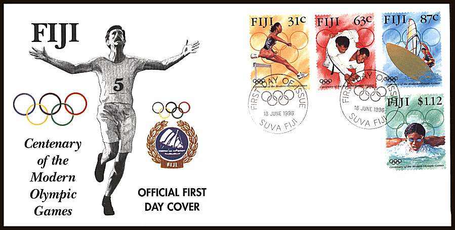 Centenary of Modern Olympic Games<br/>on an unaddressed illustrated First Day Cover