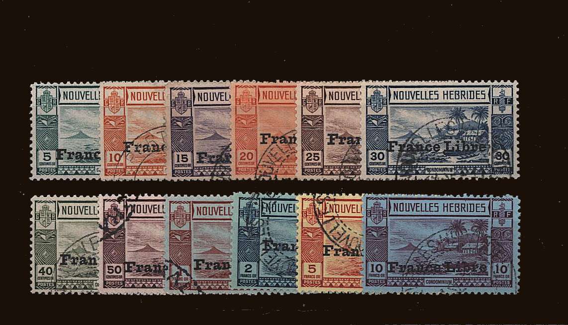 The Adherence to General de Gaulle<br/>Overprint set of twelve superb fine used all with correct cancels.<br/>SG CAT £400<br/><b>QQR</b>