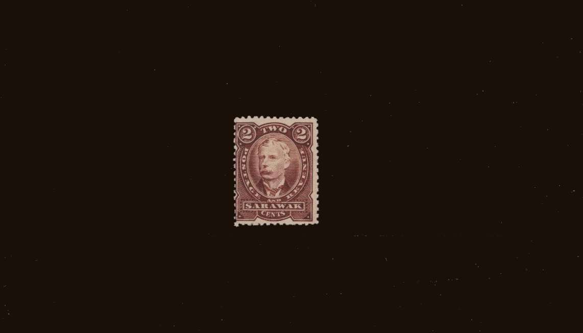 Sir Charles Brooke<br/>
2c Brown-Red - No Watermark<br/>
<b>Second Printing - Perforation 12½</b><br/>
A superb unmounted mint single
<br/><b>QQR</b>