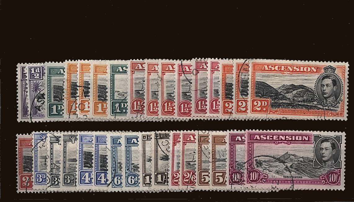 The George 6th complete set of 32 stamps ALL SUPERB FINE USED consisting of every shade and perforation. Each stamp is a selected example and has a choice cancel.<br/>A rare group to find complete and difficult to build! Total SG Cat �8+ 
<br/><b>QQR</
