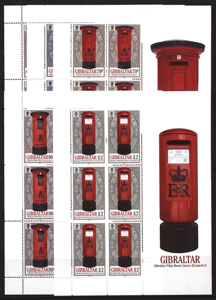 Pillar Boxes set of five in special sheetlets superb unmounted mint.
