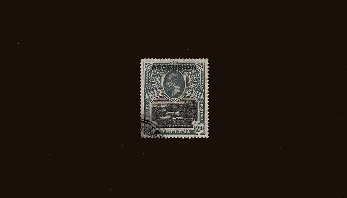 2d Black and Grey<br/>
A good used single showing the SG illustrated variety<br/><b> ''LINE THROUGH 