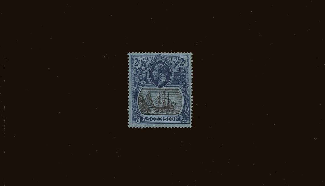 2/- Grey-Black and Blue on Blue<br/>
A lightly mounted mint single.<br/>SG Cat £75