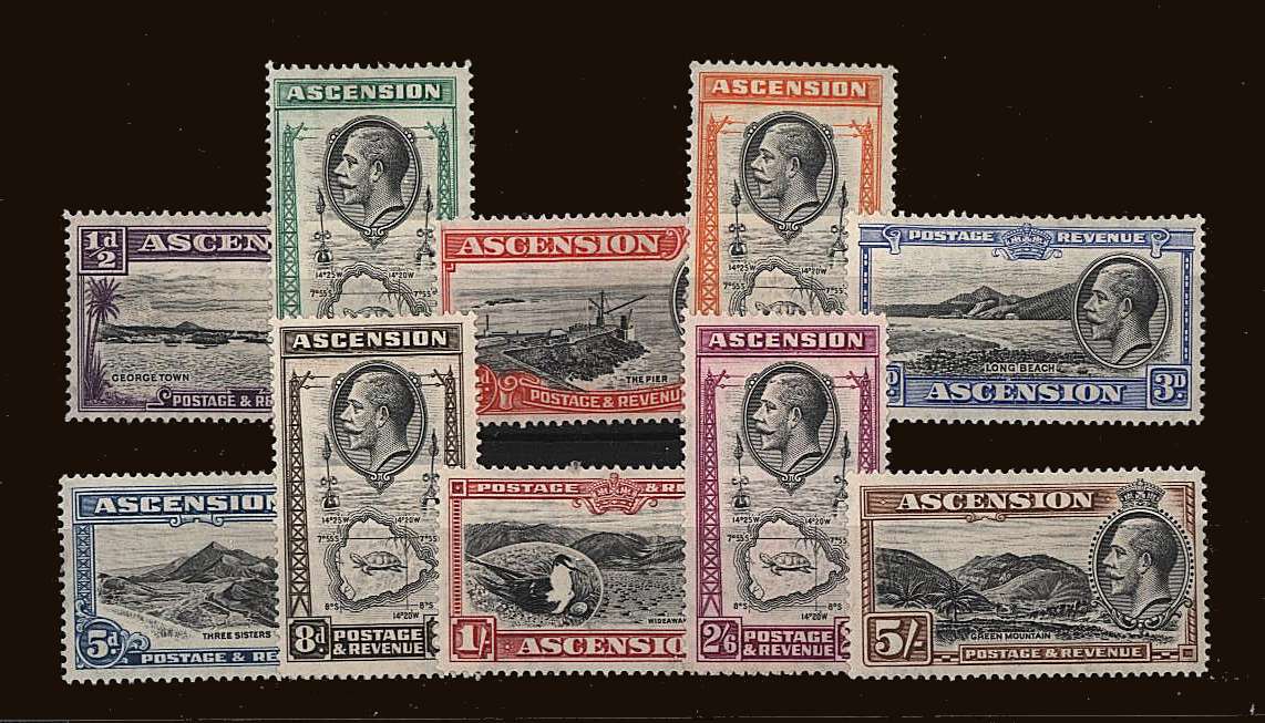 The pictorials set of ten lightly mounted mint.