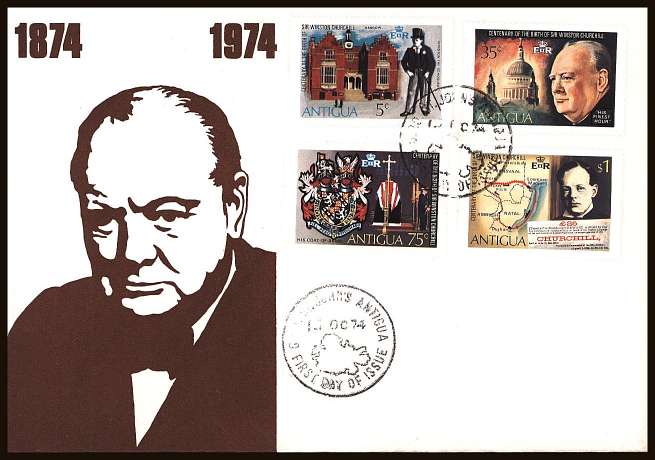 Churchill set of four on an unaddressed illustrated First Day Cover.