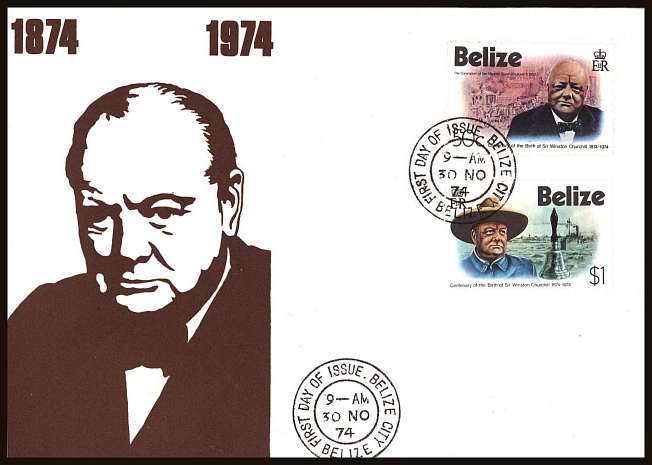 Churchill set of two on an unaddressed illustrated First Day Cover.