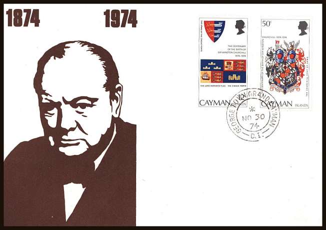 Churchill set of two on an unaddressed illustrated First Day Cover.