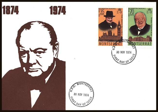 Churchill set of two on an unaddressed illustrated First Day Cover.