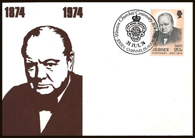 Churchill single on an unaddressed illustrated First Day Cover.