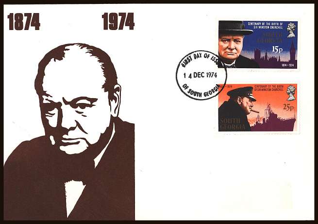 Churchill set of two on an unaddressed illustrated First Day Cover.