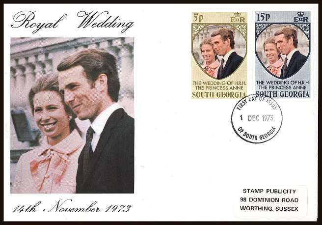 Royal Wedding  set of two on an unaddressed illustrated First Day Cover.