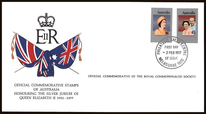 Silver Jubilee set of three on an unaddressed colour illustrated First Day Cover.