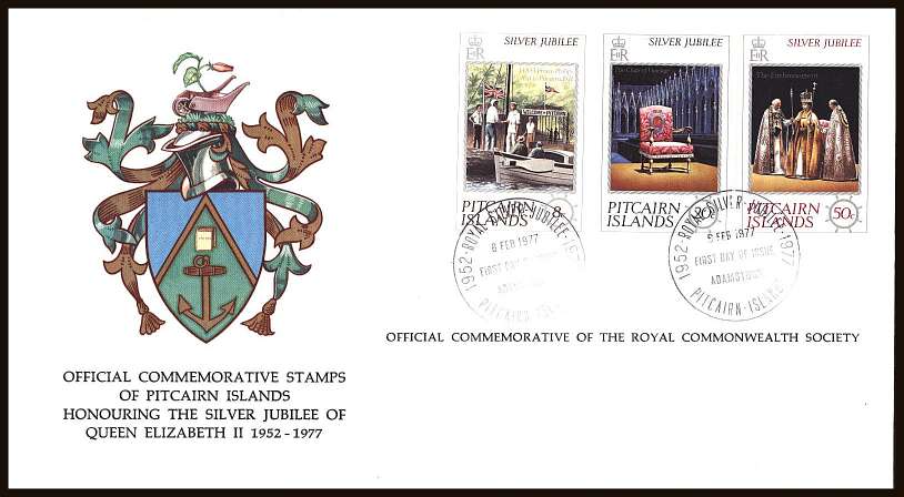 Silver Jubilee set of three on an unaddressed colour illustrated First Day Cover.