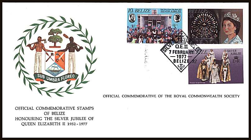 Silver Jubilee set of three on an unaddressed colour illustrated First Day Cover.