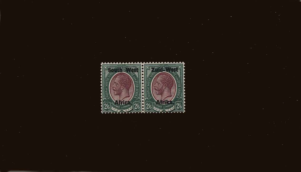 2/6d Purple and Green
<br/>Setting Type I pair<br/>
fine lightly mounted mint.
<br/><b>QQS</b>