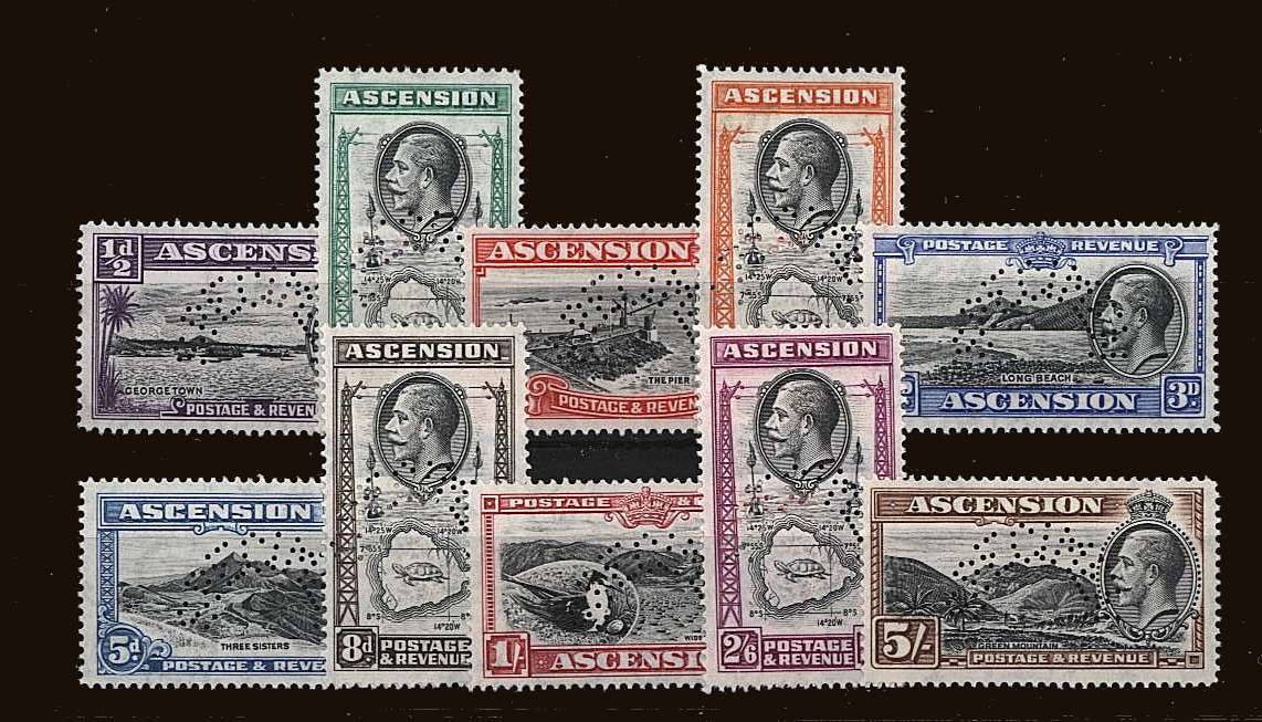 The pictorials set of ten perfined ''SPECIMEN'' lighlt mounted mint.<br/>SG Cat £500
<br/><b>QQU</b>