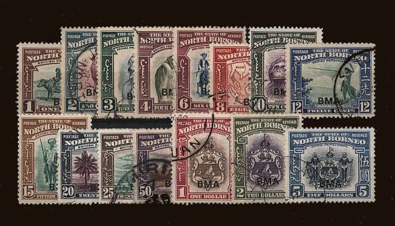 The ''BMA'' overprint set of fifteen superb fine used.<br/><b>QQU</b>