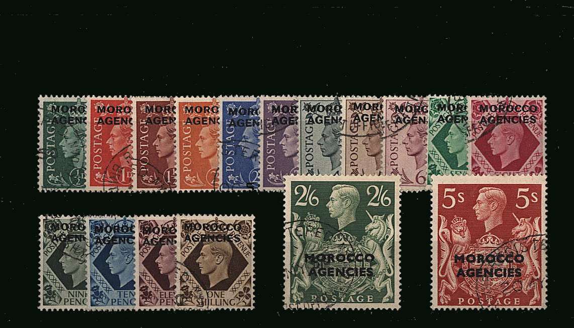 A superb fine used set of seventeen each stamp with a selected cancel. Stunning! 
<br/><b>QQW</b>