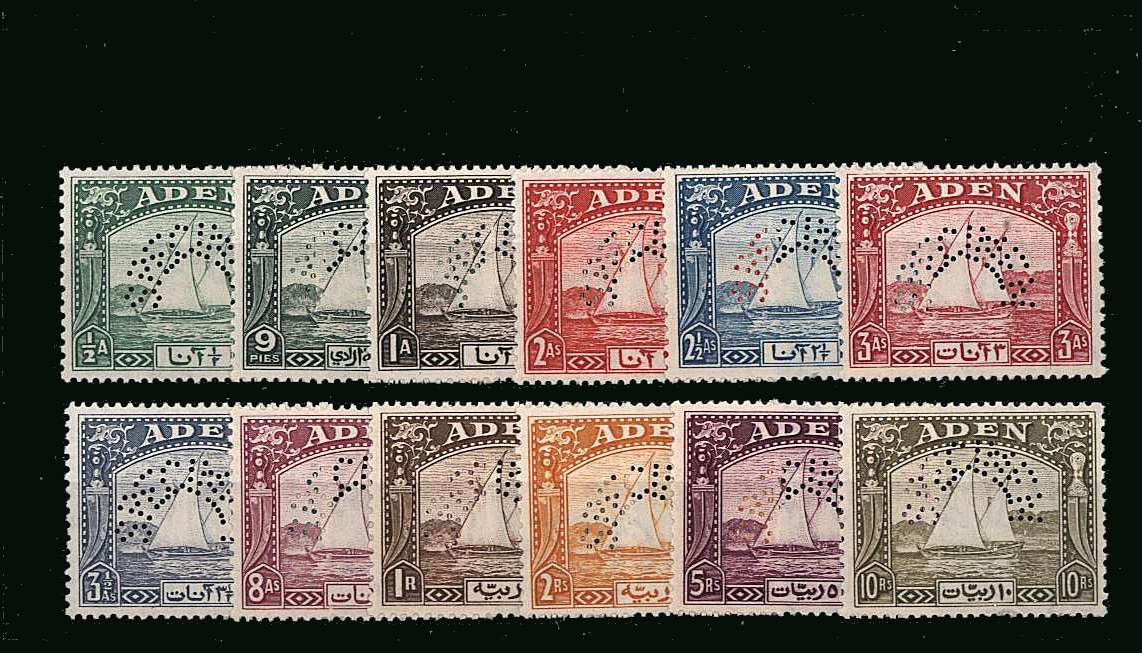 The famous ''Dhows'' set of twelve perfined <b>''SPECIMEN''</b> superb unmounted mint.<br/>A very rare set to find unmounted! 
<br/><b>QQW</b>