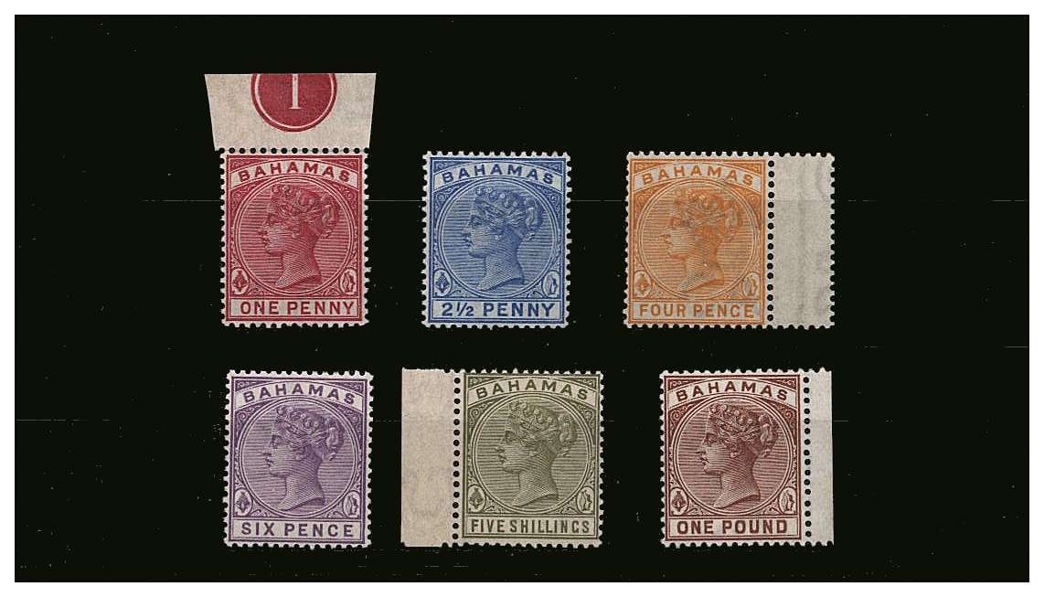 The Queen Victoria definitive set of six superb unmounted mint with some marginals. Rare set to find unmounted!

<br><b>QQV</b>