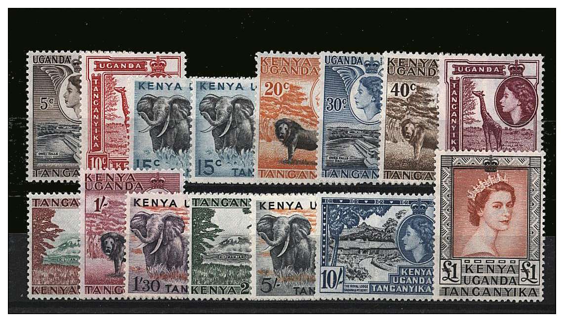 A superb unmounted set of fifteen plus the bonus of the redrawn 15c value. 
<br/><b>QQV</b>