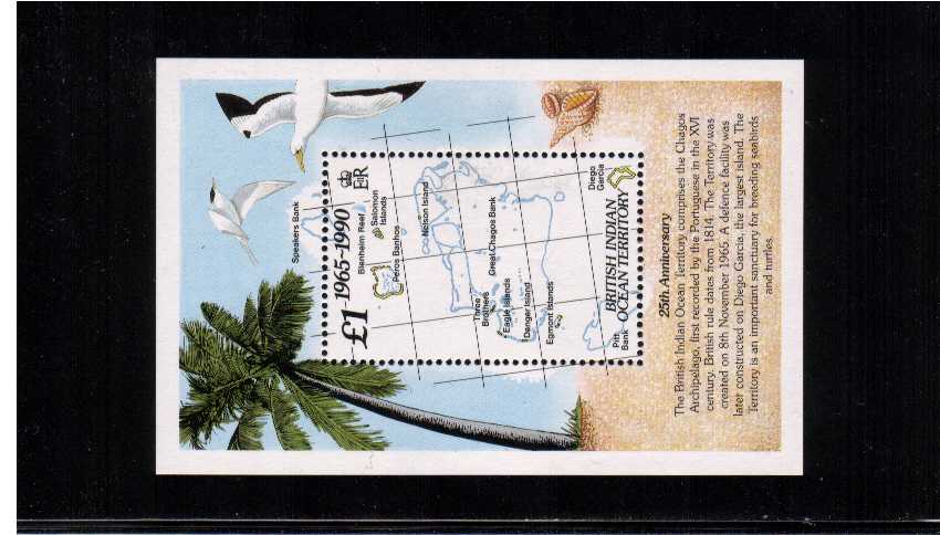 1 Map of Chagos Archipelago minisheet superb unmounted mint