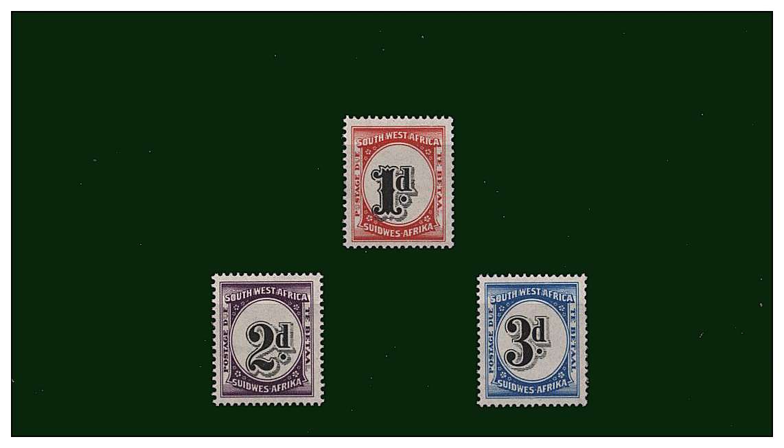 Postage Due set of three
superb unmounted mint.<br/><b>QQF</b>