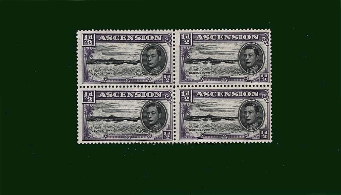 ½d Black and Bluish Violet
<br/> Perforation 13<br/>
In a superb unmounted mint block of four.<br/><b>BBD</b>