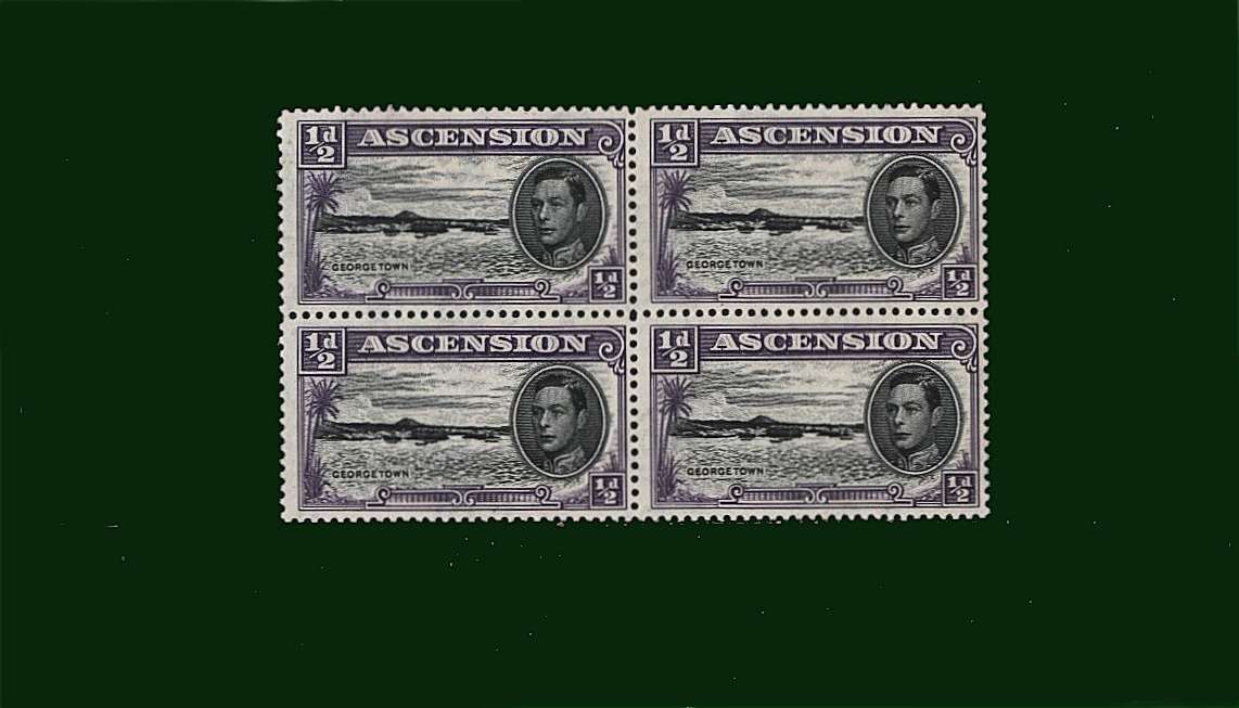 ½d Black and Bluish Violet
<br/> Perforation 13<br/>
In a superb unmounted mint block of four.<br/><b>BBD</b>