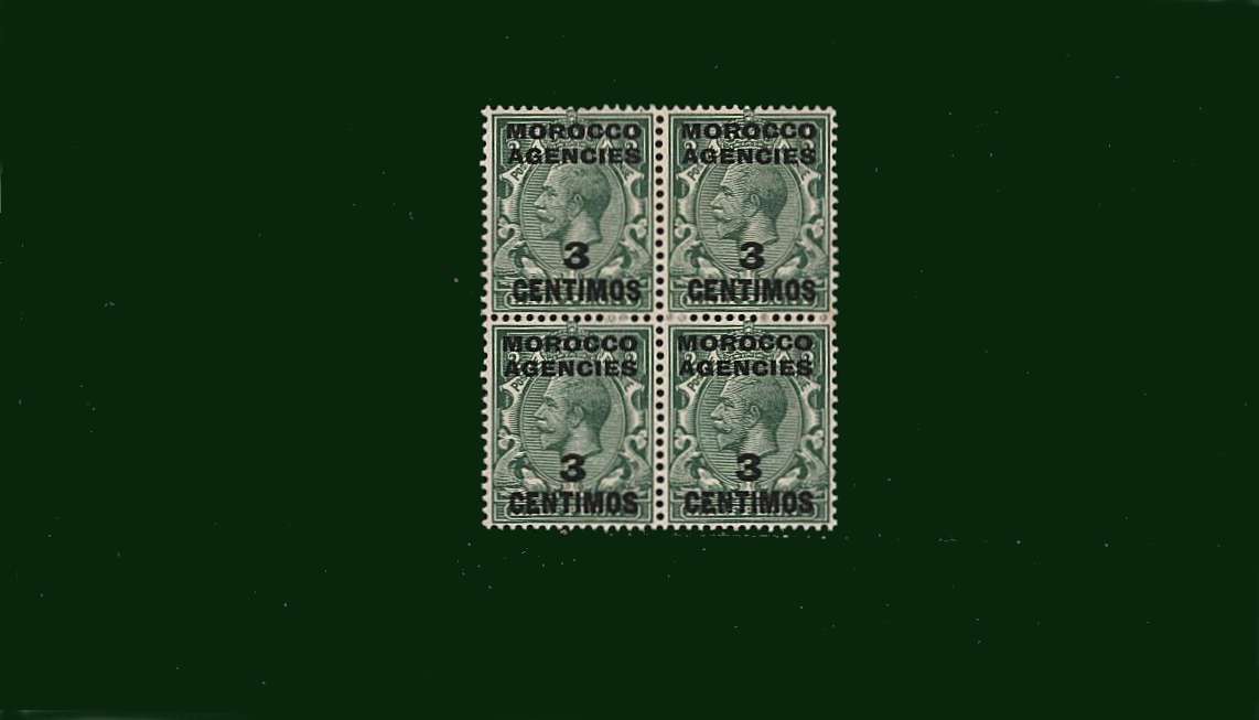 3c on ½d Green<br/>
In a superb unmounted mint block of four.
<br/>SG Cat £17.00
<br/><b>BBD</b>