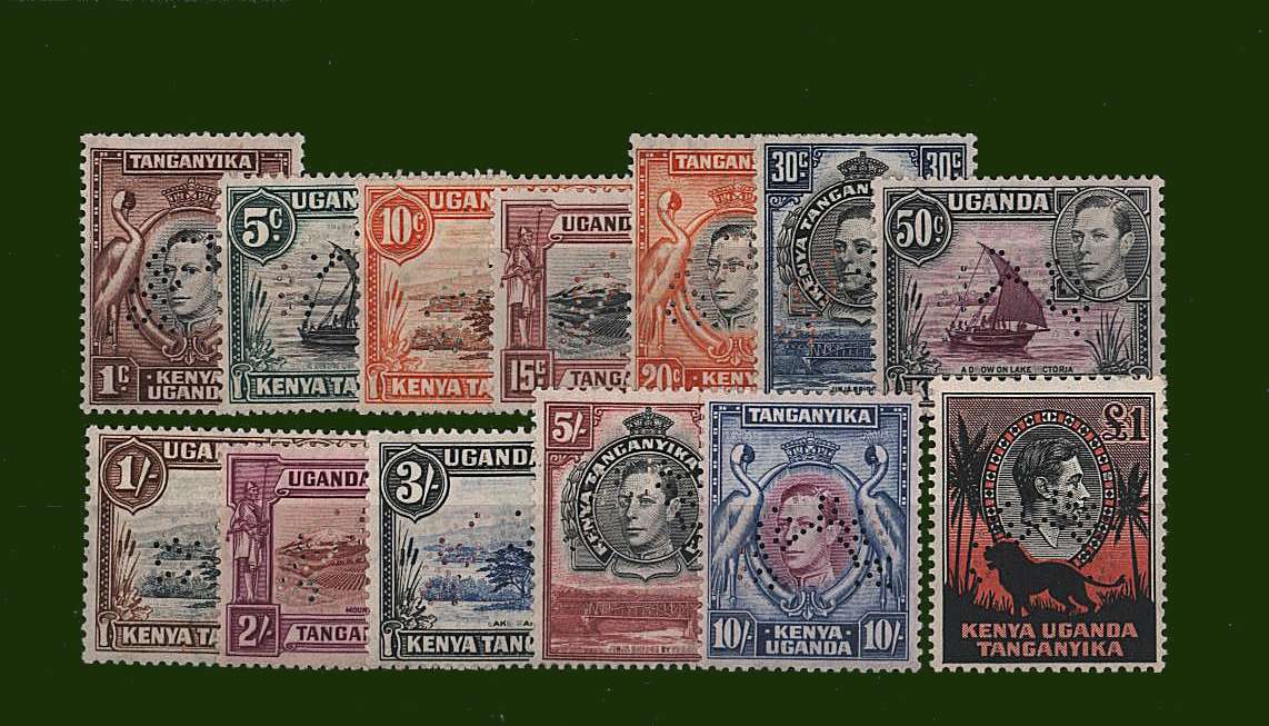 The George 6th set of thirteen perfined ''SPECIMEN'' lightly mounted mint. Very fresh!!<br/>
SG Cat £1000

<br><b>BBF</b>