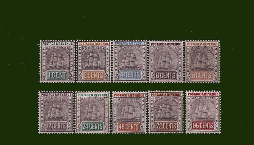 The Watermark Crown CA set of ten lightly mounted mint.<br/>
SG Cat £170
<br><b>BBG</b>