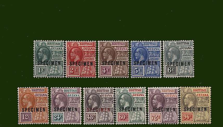 The Watermark Multiple Crown CA set of eleven overprinted SPECIMEN lightly mounted mint.<br>SG Cat £250
<br><b>BBG</b>