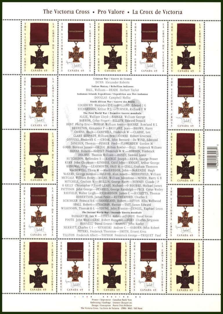 The Victoria Cross<br/>
Special Sheetlet of sixteen